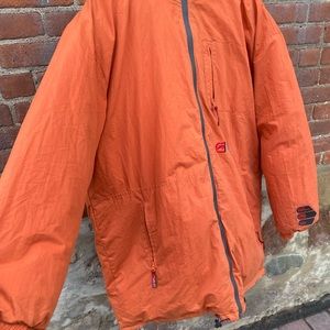Ecko Function Men’s reversible dark gray and orange puffer coat/jacket with hood